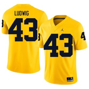 Maize Zach Ludwig #43 Men UMich 2026-27 College Football Jerseys 907730-298