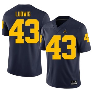 Navy Replica U of M Zach Ludwig College Football Men #43 Jersey 441991-984