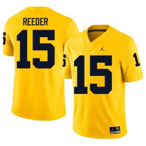 Maize #15 Stitched College Football Men Aden Reeder Michigan Jerseys 453601-169