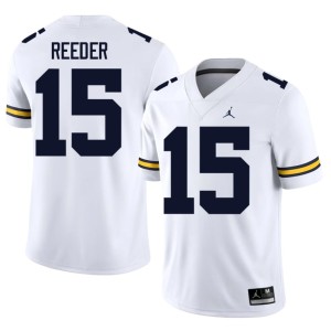 White Player #15 U of M Aden Reeder Men College Football Jersey 359416-822