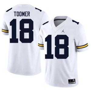 White Men's 2026 Amani Toomer College Football #18 Michigan Wolverines Jersey 239762-142