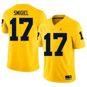 Maize U-M Men #17 College Football Alumni Brady Smigiel Jerseys 561093-486