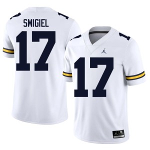 White Brady Smigiel Embroidery University of Michigan #17 Men's College Football Jerseys 934190-629