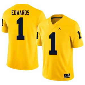 Maize Wolverines #1 College Football Mens 2026-27 Braylon Edwards Jersey 770199-876