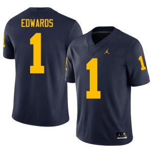 Navy Limited Men's Braylon Edwards College Football #1 Wolverines Jerseys 343163-794