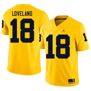 Maize Michigan Wolverines Colston Loveland #18 College Football Embroidery Mens Jersey 667636-264