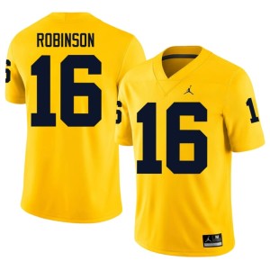 Maize College Football Michigan Men's #16 Stitched Denard Robinson Jersey 166010-756