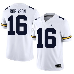 White Mens Denard Robinson College Football MICH #16 Player Jerseys 723604-933