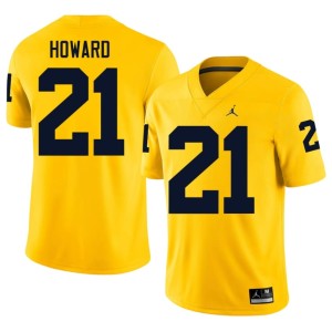 Maize College Football Mens Desmond Howard Wolverines NCAA #21 Jersey 557275-255