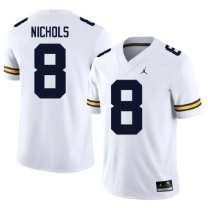 White University of Michigan Men Dominic Nichols 2026 College Football #8 Jerseys 492954-790