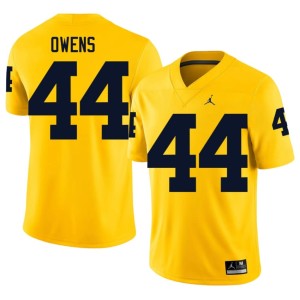 Maize Michigan Mens College Football Eli Owens Embroidery #44 Jersey 314589-759