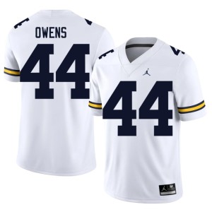 White #44 Eli Owens U of M Men's College Football Game Jersey 387098-545