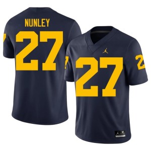 Navy Ernest Nunley College Football U of M Limited #27 Men Jersey 508336-949