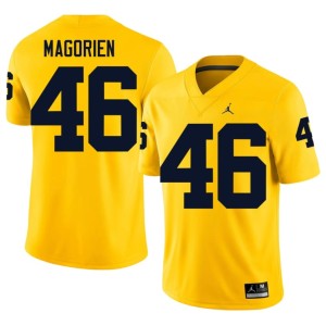 Maize NCAA College Football U of M Gavin Magorien Men's #46 Jerseys 314906-389