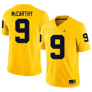 Maize College Football U-M #9 J.J. McCarthy Game Men's Jersey 175914-302