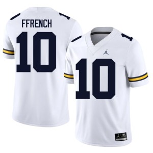 White U of M College Football Jaime Ffrench Mens #10 Stitched Jerseys 669508-175