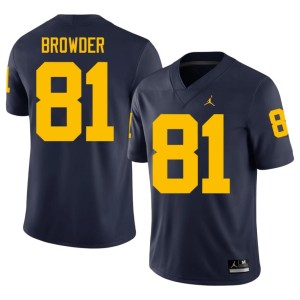 Navy Men 2026 Wolverines #81 College Football Jamar Browder Jersey 862585-744