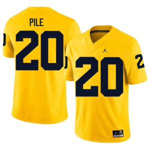 Maize High School #20 Jaylen Pile College Football University of Michigan Wolverines Mens Jersey 477528-997
