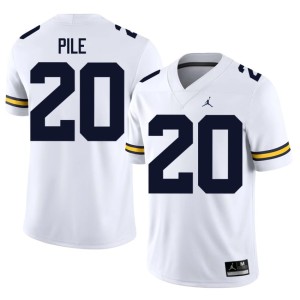 White College Football Michigan Men's Jaylen Pile #20 NCAA Jersey 346077-366