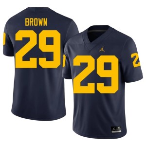 Navy #29 High School U of M College Football Men Jonathan Brown Jerseys 880864-652
