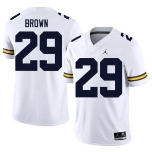 White Men's College Football Official University of Michigan Jonathan Brown #29 Jerseys 834209-669