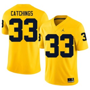 Maize Official College Football #33 Mens Kaden Catchings U of M Jersey 307482-246