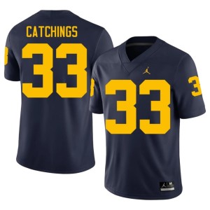 Navy #33 Kaden Catchings Men's NCAA College Football University of Michigan Wolverines Jersey 138154-243