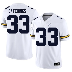 White Mens University of Michigan Kaden Catchings #33 College Football High School Jerseys 152839-190