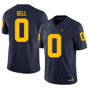 Navy Men's Kendrick Bell College Football #0 U of M NCAA Jersey 918731-570