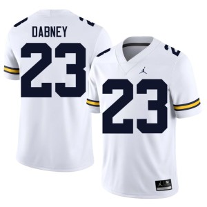 White U of M #23 Limited Mens Markel Dabney College Football Jerseys 875066-410