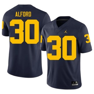 Navy Max Alford #30 Wolverines Mens 2026-27 College Football Jerseys 785553-575