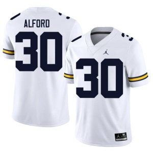 White #30 High School College Football Max Alford Michigan Wolverines Men's Jerseys 427908-488