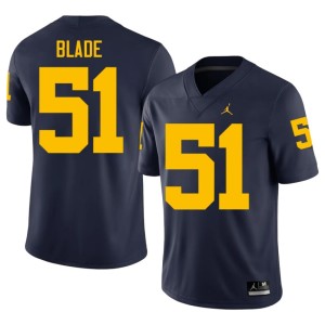 Navy #51 University of Michigan College Football McHale Blade Replica Men Jersey 815432-796