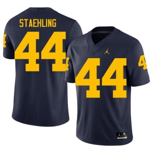 Navy Nathaniel Staehling Men's College Football U-M NCAA #44 Jerseys 375071-668