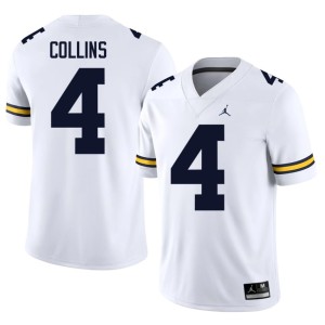 White University College Football Men's Nico Collins #4 Wolverines Jerseys 151560-486