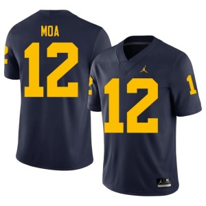 Navy College Football Salesi Moa University of Michigan #12 NCAA Men Jersey 803117-431