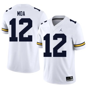 White Men's Salesi Moa #12 College Football Michigan Limited Jerseys 837702-845