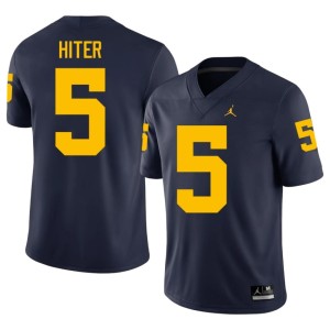 Navy 2026-27 Savion Hiter University of Michigan Wolverines #5 Mens College Football Jersey 264728-584