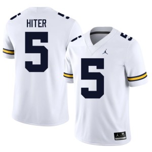 White MICH Savion Hiter #5 Men Stitched College Football Jerseys 807769-636