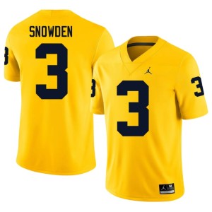 Maize College Football Mens University of Michigan Alumni #3 Smith Snowden Jerseys 129943-327