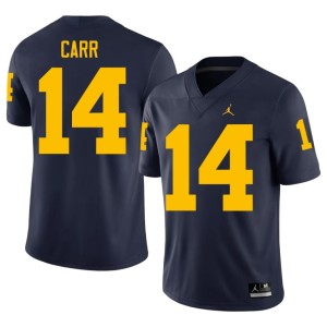 Navy #14 Men College Football Tommy Carr High School UMich Jersey 186860-657