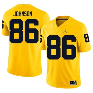 Maize #86 College Football Travis Johnson UMich High School Men Jersey 237842-321