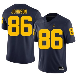 Navy Men Limited U of M #86 College Football Travis Johnson Jersey 114462-265