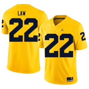 Maize College Football Ty Law Wolverines 2026 Mens #22 Jerseys 535393-991