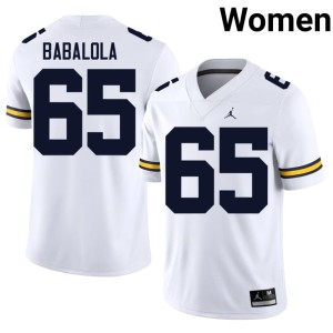 White College Football U of M Andrew Babalola #65 Women's Alumni Jerseys 593383-396
