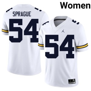 White Women #54 Andrew Sprague UMich Stitched College Football Jersey 232874-734