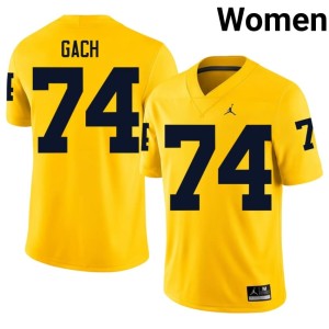 Maize College Football Womens #74 Avery Gach Limited Michigan Wolverines Jersey 745724-790