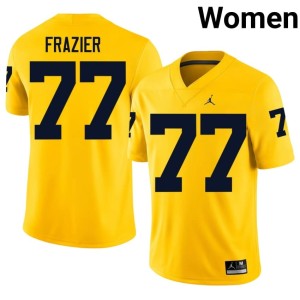 Maize #77 Blake Frazier UMich Women's 2026 College Football Jersey 624883-189