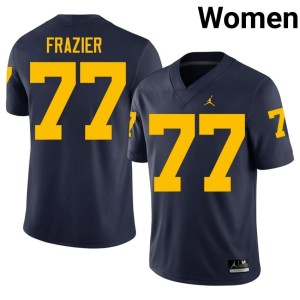 Navy High School College Football Women's #77 Blake Frazier Michigan Jersey 596765-312