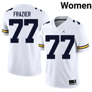 White Blake Frazier University College Football #77 Michigan Wolverines Women Jersey 351981-239